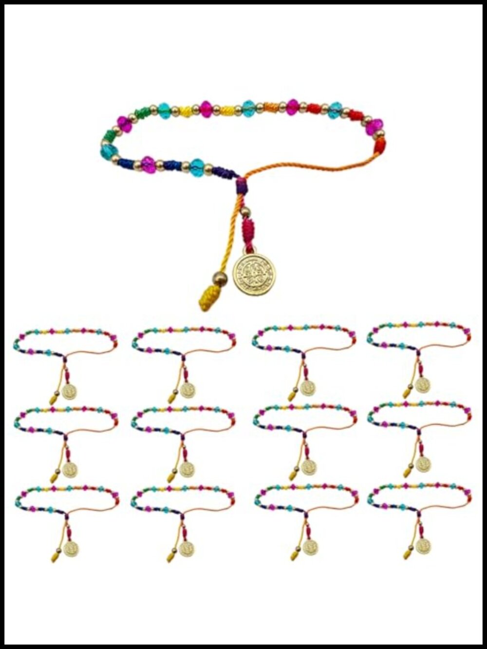 Catholic Rosary Bracelet Nylon Strand Handmade Religious Prayer Jewelry